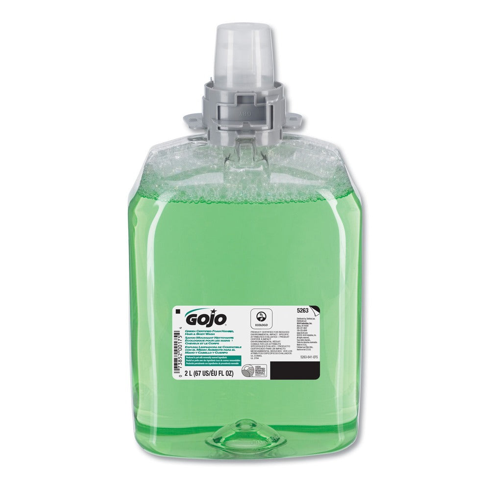 GOJO Industries 2000 mL Green Certified Foam Hair and Body Wash - Cucumber Melon Scent (2/Carton)