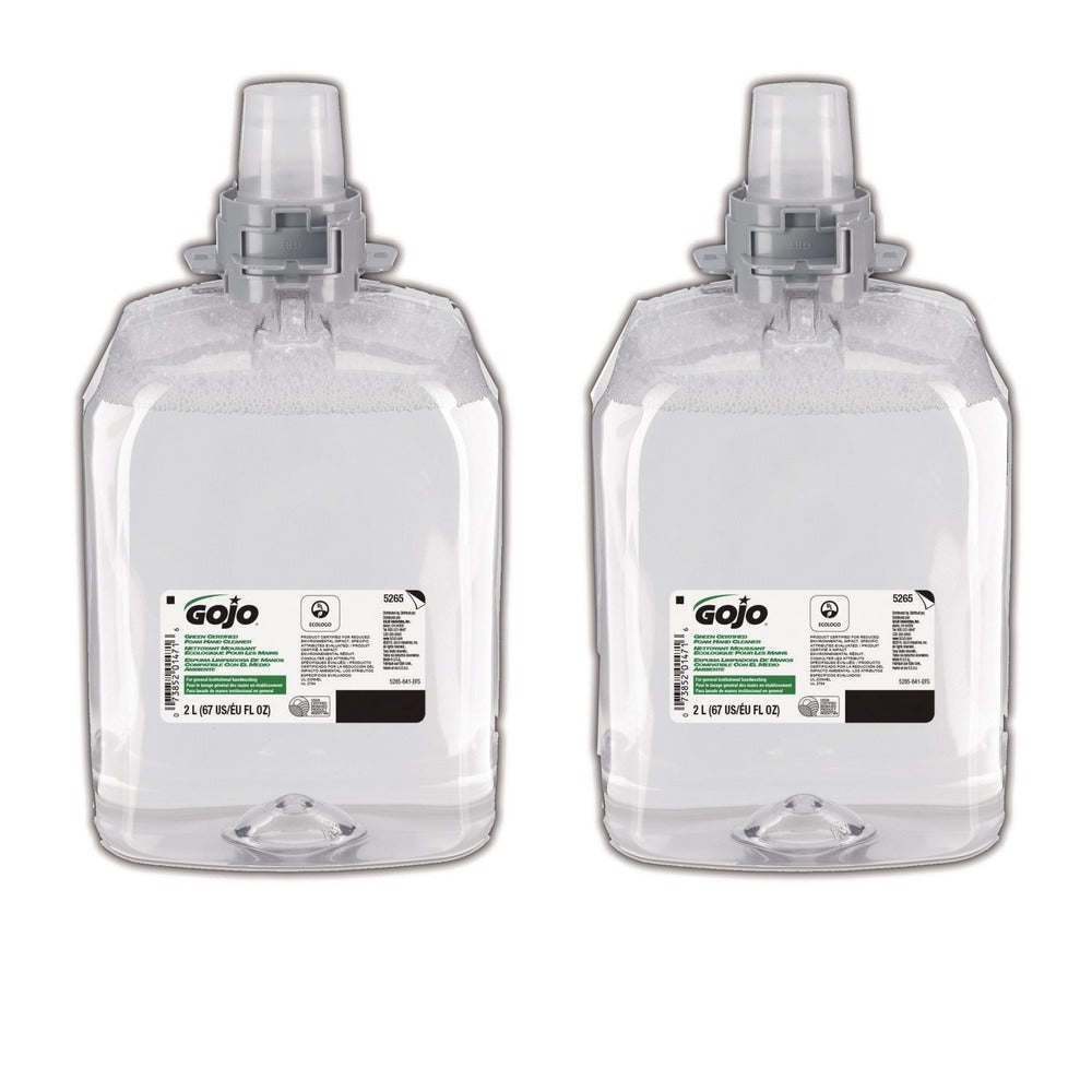 GOJO Industries 2,000 mL Green Certified Foam Hand Cleaner Refill for GOJO FMX-20 Push-Style Dispenser - Unscented (2/Carton)