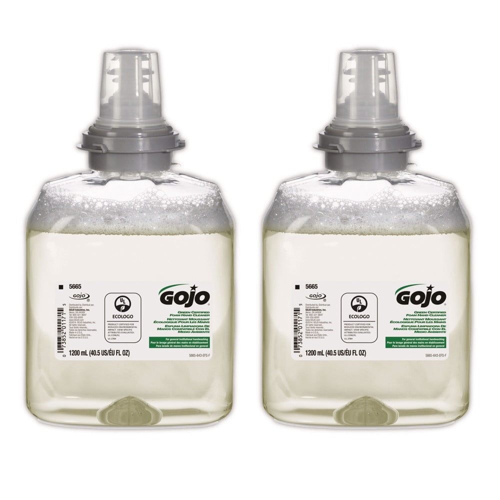 GOJO Industries 1,200 mL TFX Green Certified Foam Hand Cleaner Refill - Unscented (2/Carton)