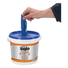 GOJO Industries 6298-04 FAST TOWELS 9 in. x 10 in. Hand Cleaning Towels - Fresh Citrus Blue (4/Carton)
