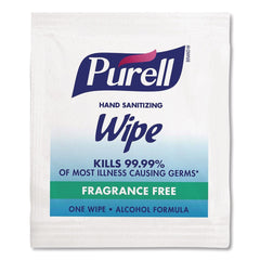 PURELL 9021-1M 5 in. x 7 in. Individually Wrapped Unscented Premoistened Sanitizing Hand Wipes - White (1000/Carton)