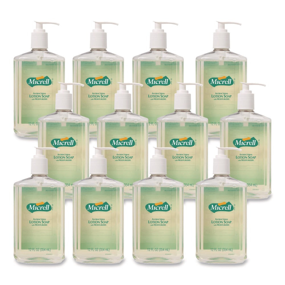 MICRELL 12 oz. Pump Bottle Antibacterial Lotion Soap - Light Scent (12/Carton)