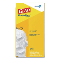 Glad 78526 13 Gallon 0.72 mil 24 in. x 27.38 in. Tall Kitchen Drawstring Trash Bags - Gray (100/Box)