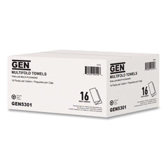 GEN 9.25 in. x 9.05 in. 1-Ply Multifold Towels - White (16 Packs/Carton)