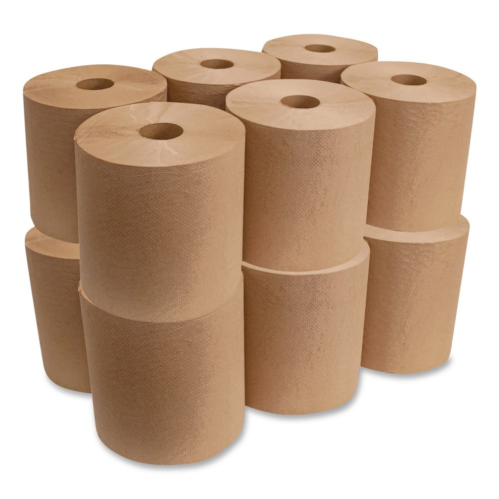 GEN Hardwound 1-Ply 8 in. x 600 ft. Roll Towels - Natural (7200/Carton)