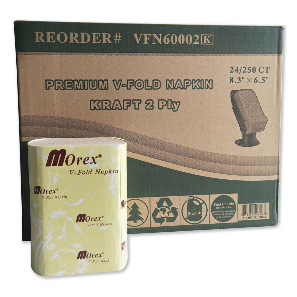 GEN 6.5 x 5 Premium Interfold Pop-Up Dispenser Napkin - Brown (6000/Carton)