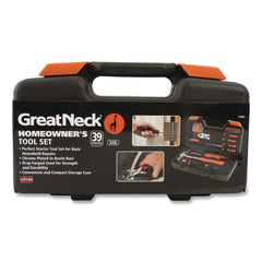 Great Neck 12.38 in. x 3 in. x 7.25 in. Homeowner's 39-Piece Tool Set with Carry Case