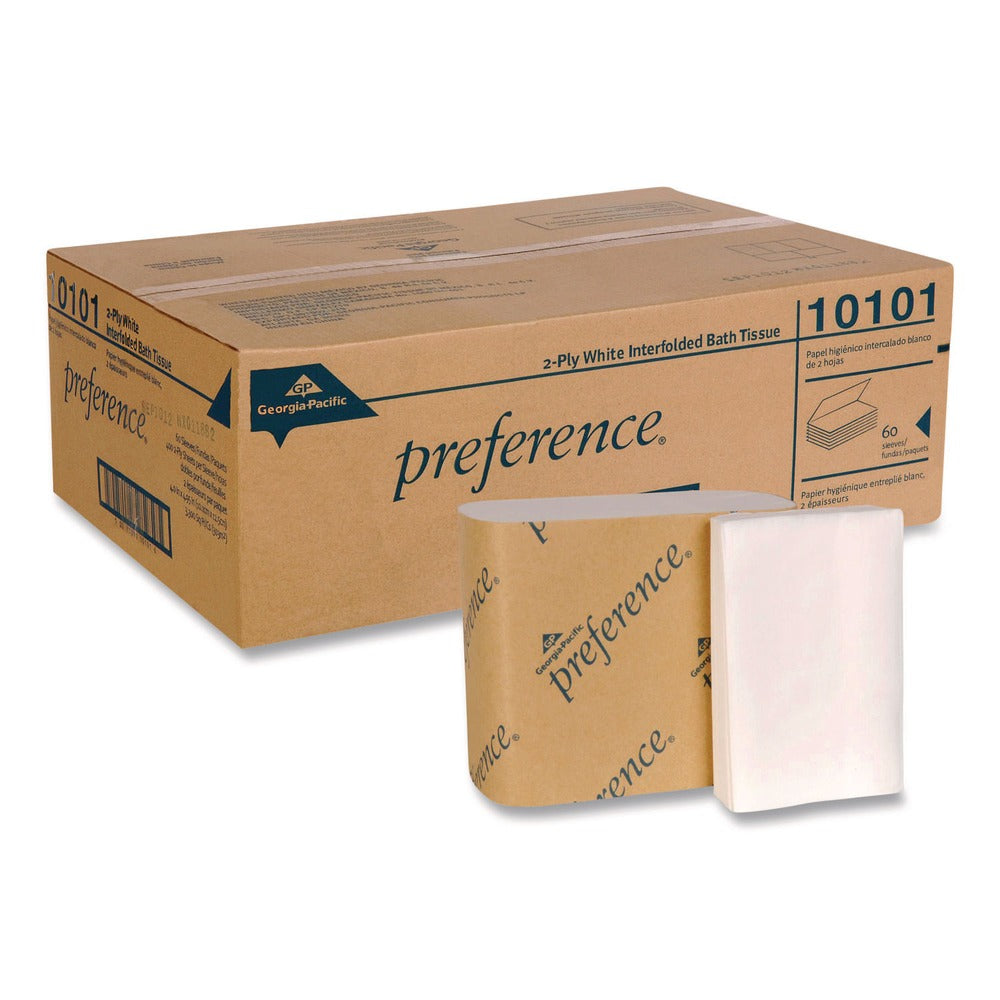 Georgia Pacific Professional Singlefold Septic Safe 1 Ply Interfolded Bathroom Tissues - White (24000/Carton)