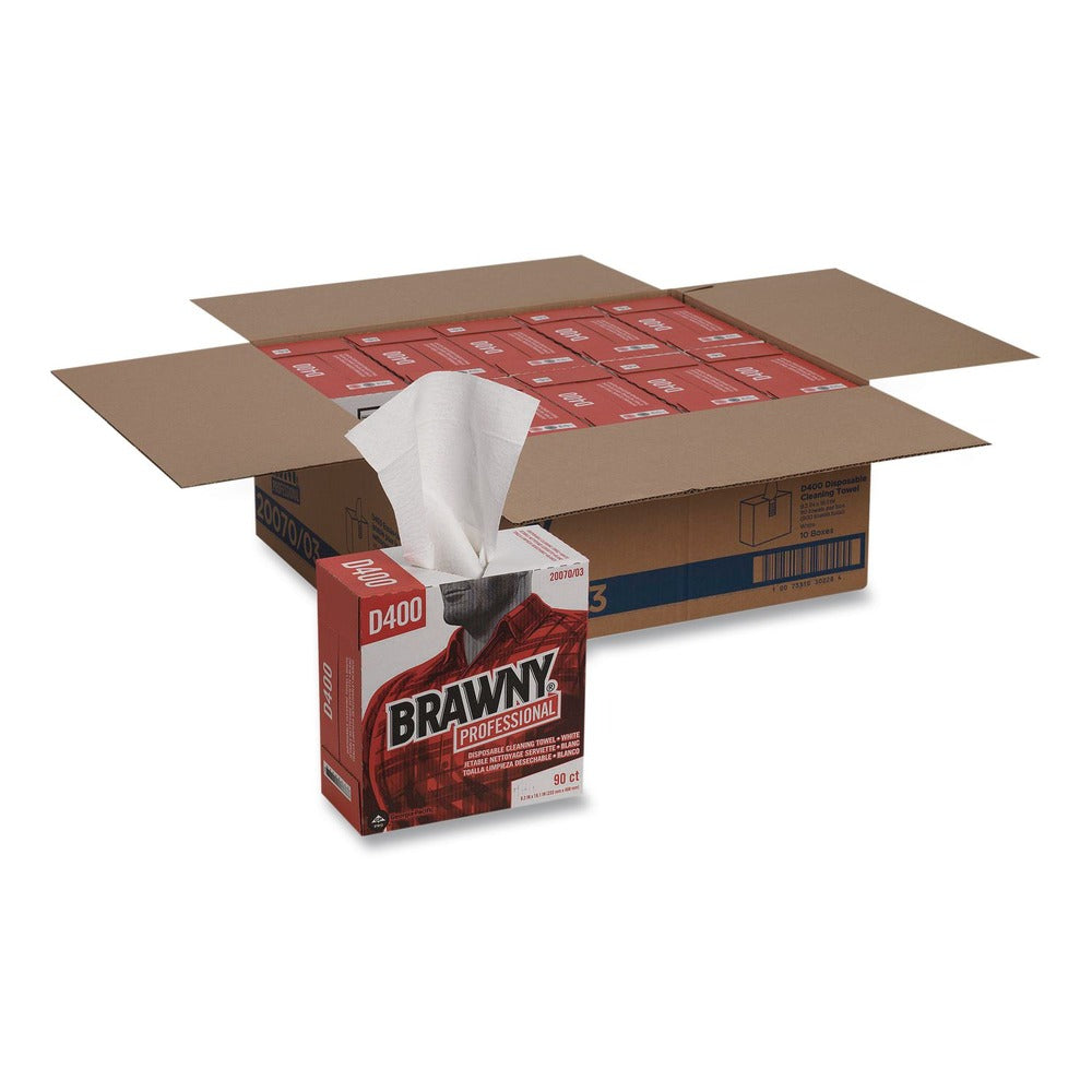 Georgia-Pacific 9.25 in. x 16.3 in. 1-Ply Medium Duty Premium DRC Wipers - Unscented, White (90/Box)