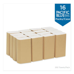 Georgia Pacific Professional 20204 9.2 in. x 9.4 in. 1-Ply Pacific Blue Basic Folded Paper Towel - White (4000/Carton)