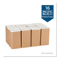 Georgia Pacific Professional 24590 9.2 in. x 9.4 in. 1-Ply Pacific Blue Basic M-Fold Paper Towels - White (4000/Carton)
