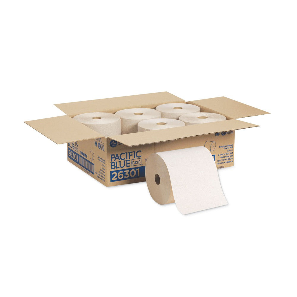 Georgia Pacific Professional 7.78 in. x 800 ft. 1-Ply Pacific Blue Basic Paper Towels - Brown (6 Rolls/Carton)