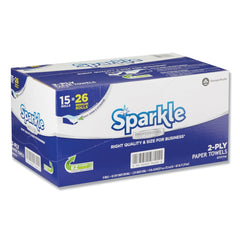 Georgia Pacific Professional 2717714 11 in. x 8.8 in. 2-Ply Sparkle Premium Perforated Paper Kitchen Towel Roll - White (15 Rolls/Carton)