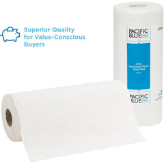 Georgia Pacific Professional 27385 11 in. x 8.8 in. 2-Ply Pacific Blue Select Perforated Kitchen Paper Towel Roll  - White (30 Rolls/Carton)