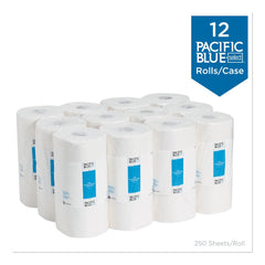 Georgia Pacific Professional 27700 11 in. x 8.8 in. 2-Ply Pacific Blue Select Perforated Kitchen Paper Towel Roll  - White (12 Rolls/Carton)