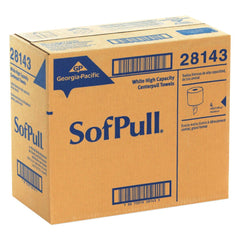 Georgia Pacific Professional 28143 SofPull 7.8 in. x 15 in. 1-Ply Perforated Paper Towel - White (560/Roll, 4-Rolls/Carton)