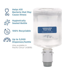 Georgia Pacific Professional 1200 mL Pacific Blue Ultra Antimicrobial Foam Soap Manual Dispenser Refill - Unscented (4/Carton)