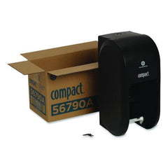Georgia Pacific Professional 14.06 in. x 6.69 in. x 8.19 in. Compact Vertical 2-Roll Coreless Tissue Dispenser - Black (1/Carton)