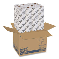 Georgia Pacific Professional 14448/01 Pacific Blue Basic 1-Ply Septic Safe High-Capacity Bathroom Tissue - White (1500/Roll, 48/Carton)