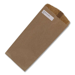 Ross & Wallace Paper Products 4 in. x 2.5 in. x 11.5 in. 35# Basis Weight Merchandise Size Grocery Paper Bags - Brown (500/Bundle)