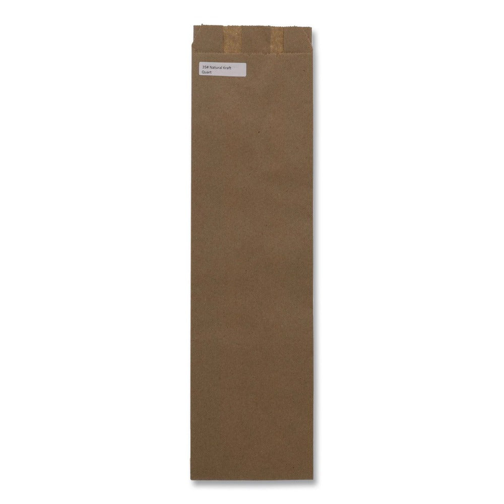 Ross & Wallace Paper Products 020332500PK/BL 4.5 in. x 2.5 in. x 16 in. 35# Basis Weight Merchandise Size Grocery Paper Bags - Brown (500/Bundle)