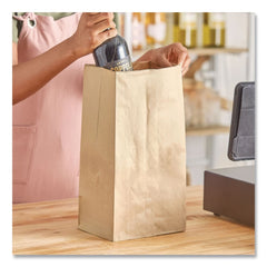 Ross & Wallace Paper Products 100325500PK/BL 8.25 in. x 5.38 in. x 18 in. #25 Size Grocery Paper Bags - Kraft (500/Bundle)