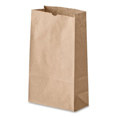 Ross & Wallace Paper Products 5.25 in. x 3.38 in. x 10.94 in. #5 Size Grocery Paper Bags - Kraft (500/Bundle)