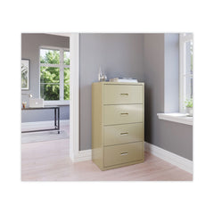 Hirsh Industries 30 in. x 18.62 in. x 52.5 in. 4 Letter/Legal/A4-Size File Drawers Lateral File Cabinet - Putty