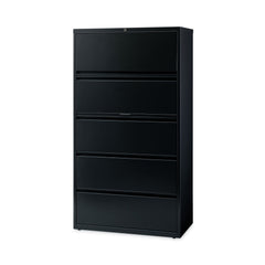 Hirsh Industries 36 in. x 18.62 in. x 67.62 in. 5 Letter/Legal/A4-Size File Drawers Lateral File Cabinet - Black