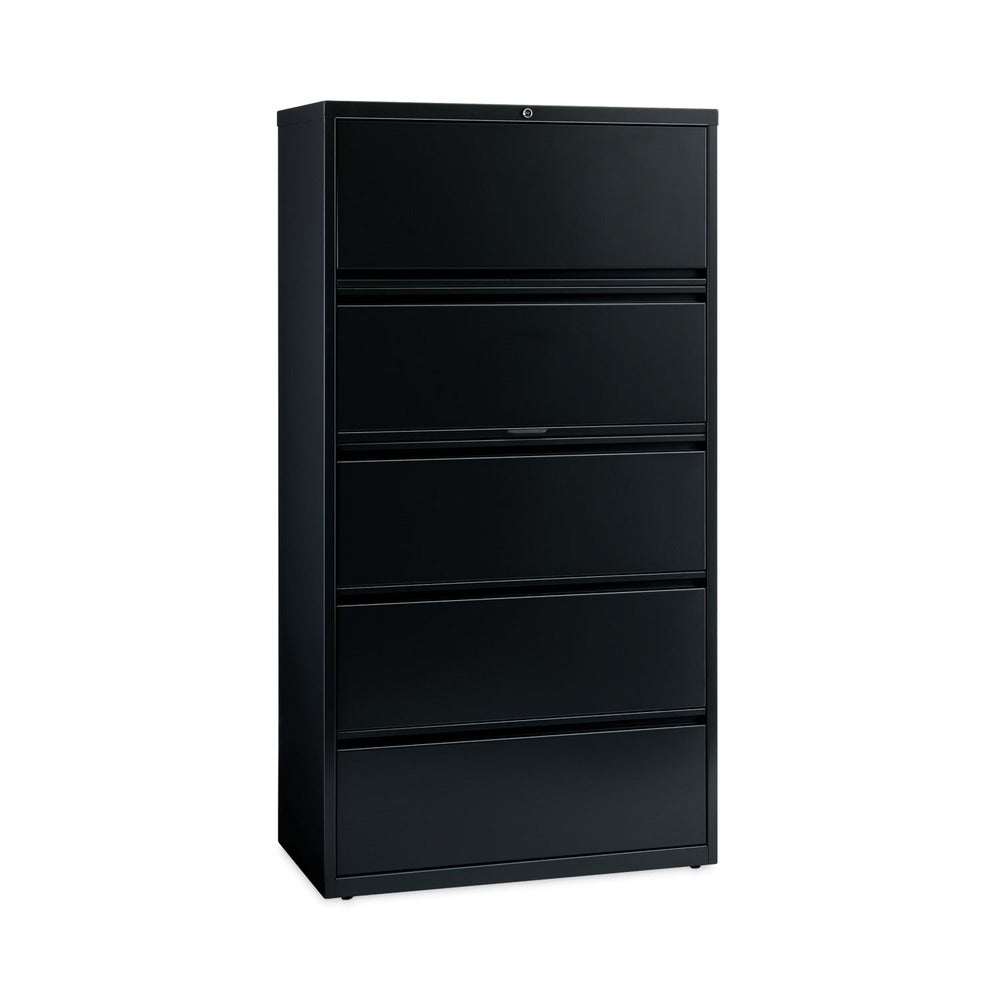 Hirsh Industries 36 in. x 18.62 in. x 67.62 in. 5 Letter/Legal/A4-Size File Drawers Lateral File Cabinet - Black