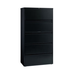 Hirsh Industries 36 in. x 18.62 in. x 67.62 in. 5 Letter/Legal/A4-Size File Drawers Lateral File Cabinet - Black