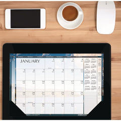 House of Doolittle 18.5 in. x 13 in. 12-Month (Jan-Dec 2026) Recycled Earthscapes Desk Pad Calendar - Black Binding/Corners