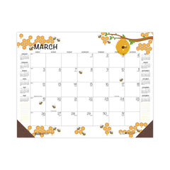 House of Doolittle 18.5 in. x 13 in. 12-Month (Jan to Dec) 2026 Recycled Honeycomb Desk Pad Calendar - Honeycomb Artwork