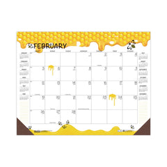 House of Doolittle 18.5 in. x 13 in. 12-Month (Jan to Dec) 2026 Recycled Honeycomb Desk Pad Calendar - Honeycomb Artwork