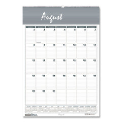 House of Doolittle 12-Month (Aug-July): 2025-2026 12 in. x 17 in. Academic Year Bar Harbor Recycled Wirebound Monthly Wall Calendar - White/Blue Sheets