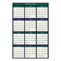 House of Doolittle 12-Month (July-June): 2025-2026 and 12-Month (Jan-Dec): 2026 24 in. x 37 in. Four Season Erasable Business/Academic Recycled Wall Calendar