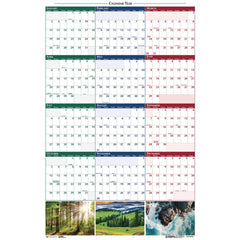 House of Doolittle 12-Month (Jan-Dec): 2026 24 in. x 37 in. Nature Photos Earthscapes Recycled Reversible/Erasable Yearly Wall Calendar - White Sheets