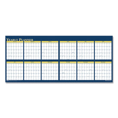 House of Doolittle 12-Month (Jan to Dec): 2026 60 in. x 26 in. Recycled Reversible Yearly Wall Planner - White/Blue/Yellow Sheets