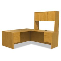 HON 10500 Series 72 in. x 36 in. x 29.5 in. L Workstation Single Pedestal Desk with 3/4 Height Pedestal - Harvest