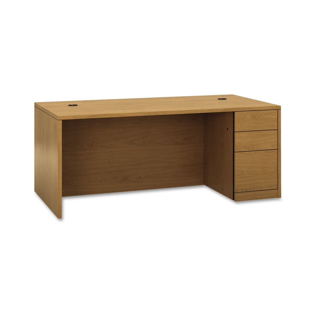 HON 10500 Series 72 in. x 36 in. x 29.5 in. L Workstation Right Pedestal Desk with Full-Height Pedestal - Harvest