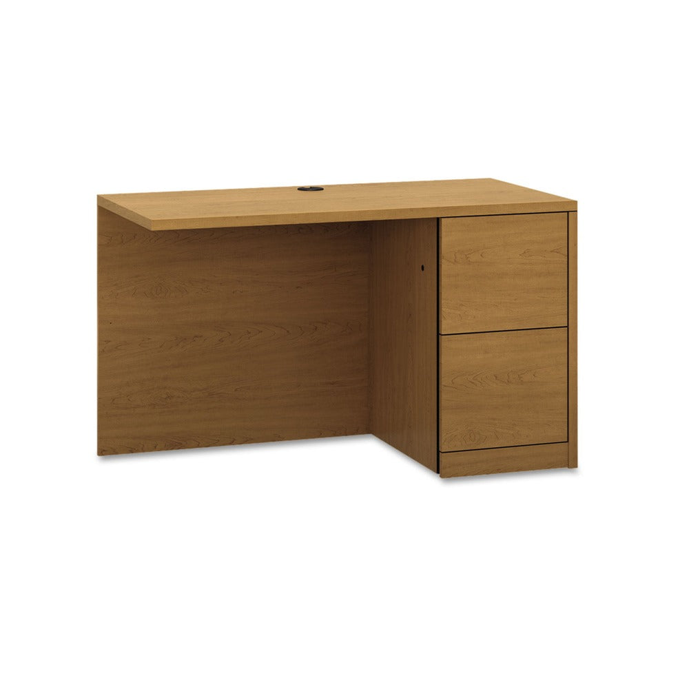 HON 48 in. x 24 in. x 29.5 in. 10500 Series L Workstation Return with Full-Height Right Pedestal - Harvest