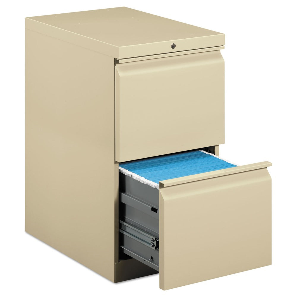HON 2 Letter-Size File Drawers 15 in. x 22.88 in. x 28 in. Left or Right Brigade Mobile Pedestal - Putty
