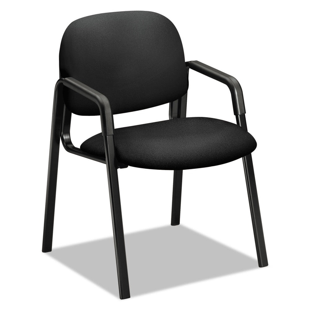 HON Solutions Seating 4000 Series 23.5 in. x 24.5 in. x 32 in. Fabric Upholstery Leg Base Guest Chair - Black Base/Seat/Back