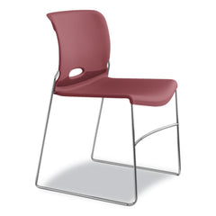 HON Olson Supports Up to 300 lbs., Stacker High Density Chair - Mulberry Seat/Back/Chrome Base (4 Chairs/Carton)