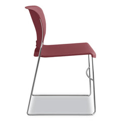 HON Olson Supports Up to 300 lbs., Stacker High Density Chair - Mulberry Seat/Back/Chrome Base (4 Chairs/Carton)