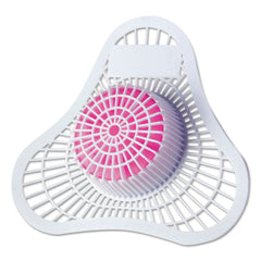 HOSPECO Health Gards Urinal Screen with Non-Para Block - Cherry Scent/White/Pink (1-Dozen)