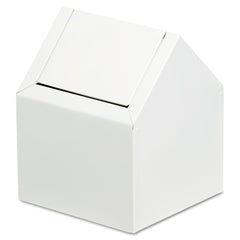 HOSPECO Double Entry Swing Top Floor Receptacle - Metal, White