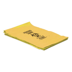 Heritage 30 in. x 43 in. 30 gal. 1.3 mil Healthcare Biohazard Printed Can Liners - Yellow (200/Carton)