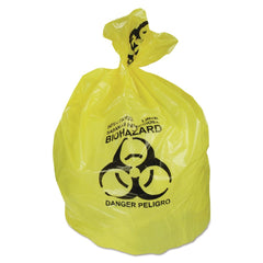 Heritage 30 in. x 43 in. 30 gal. 1.3 mil Healthcare Biohazard Printed Can Liners - Yellow (200/Carton)
