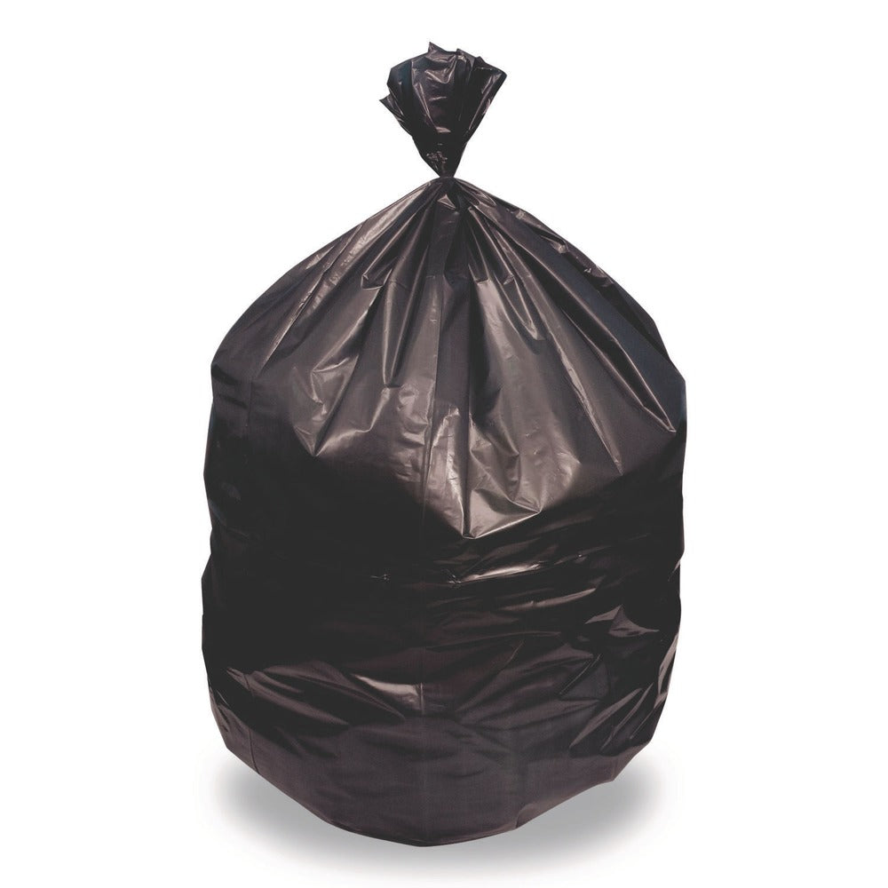 Heritage 46 in. x 50 in. 1.5 mil 56 Gallon Linear Low-Density Can Liners - Black (100/Carton)